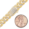 14K Yellow Gold Handmade Solid Cuban Curb Chain Necklace with Natural Diamonds