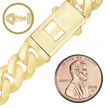 14K Yellow Gold Handmade Hollow Cuban Curb Chain Necklace