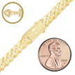 14K Yellow Gold Handmade Hollow Cuban Curb Chain Necklace