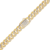14K Yellow Gold Handmade Solid Cuban Curb Chain Necklace with Natural Diamonds