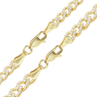 14K Yellow Gold Cuban Curb Chain Necklace with Lab Grown Pave Set Diamonds