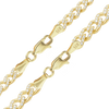 14K Yellow Gold Cuban Curb Chain Necklace with Natural Pave Set Diamonds