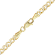 14K Yellow Gold Cuban Curb Chain Necklace with Natural Pave Set Diamonds