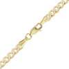 14K Yellow Gold Cuban Curb Chain Necklace with Natural Pave Set Diamonds