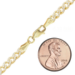 14K Yellow Gold Cuban Curb Chain Necklace with Lab Grown Pave Set Diamonds