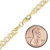 14K Yellow Gold Cuban Curb Chain Necklace with Natural Pave Set Diamonds