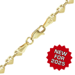14K Yellow Gold Puffed Heart Chain Necklace
