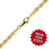 14K Yellow Gold Handmade Hollow Rope Chain Necklace