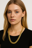 Fortuna Curb Cuban Chain 7.52 x 9.05 14K Gold Vermeil
