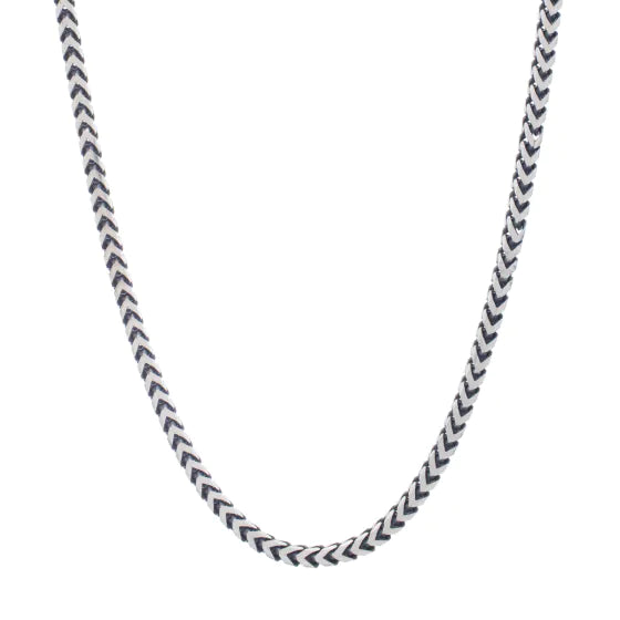 Italian Silver Gun Metal Franco Chain