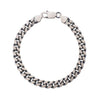 Italian Silver Gun Metal Miami Cuban Bracelet 8.25