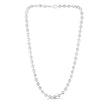 Sterling Silver 6mm Mooncut Bead Chain Necklace Rhodium