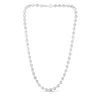 Sterling Silver 6mm Mooncut Bead Chain Necklace Rhodium