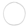 Sterling Silver 6mm Mooncut Bead Chain Necklace Rhodium