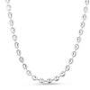 Sterling Silver 6mm Mooncut Bead Chain Necklace Rhodium