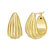 Gold Over Silver Scalloped Hoop Earring