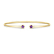14K Amethyst Open Cuff Bangle