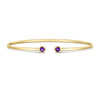 14K Amethyst Open Cuff Bangle