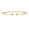 14K Peridot Open Cuff Bangle