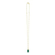 Fortuna Fashion Malachite Gem Rectangle Necklace