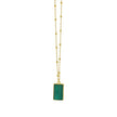 Fortuna Fashion Malachite Gem Rectangle Necklace