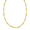 14K Yellow Gold Polished Five Rounds and 1 Paperclip Link Fancy Chain with Lobster Clasp