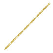 14K Yellow Gold Polished Five Rounds and 1 Paperclip Link Fancy Chain with Lobster Clasp