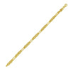 14K Yellow Gold Polished Five Rounds and 1 Paperclip Link Fancy Chain with Lobster Clasp