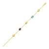 14K Oval Gem & Bead Bracelet