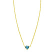 14K Blue Topaz Heart Necklace