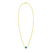 14K Blue Topaz Heart Necklace