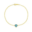 14K Blue Topaz Heart Bracelet