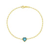 14K Blue Topaz Heart Bracelet