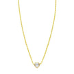 14K White Topaz Heart Necklace