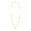 14K White Topaz Heart Necklace