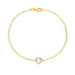 14K White Topaz Heart Bracelet