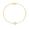 14K White Topaz Heart Bracelet