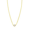 14K White Topaz Heart Necklace