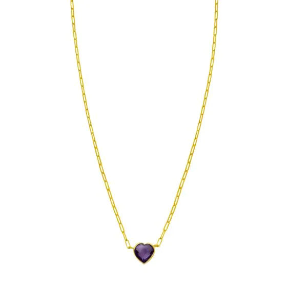 14K Amethyst Heart Necklace