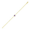 14K Amethyst Heart Bracelet