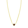 14K Yellow Gold Garnet Heart Necklace