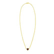 14K Yellow Gold Garnet Heart Necklace