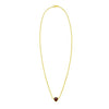 14K Yellow Gold Garnet Heart Necklace