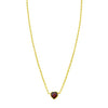 14K Yellow Gold Garnet Heart Necklace