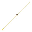14K Gold Garnet Heart Paperclip Chain Bracelet