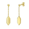 Fortuna Fashion 14K Hexagon Drop Hoops