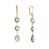 14K Gold Amethyst Drop Earrings