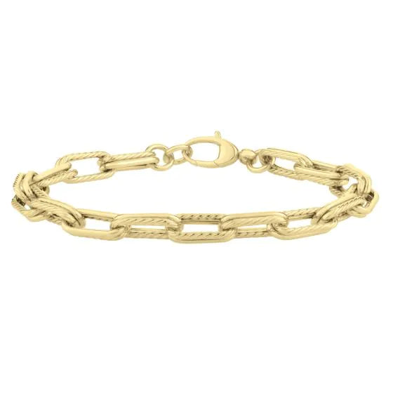 14K Double Paperclip Bracelet