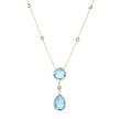 14K Gold Blue Topaz Drop Necklace