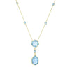 14K Gold Blue Topaz Drop Necklace